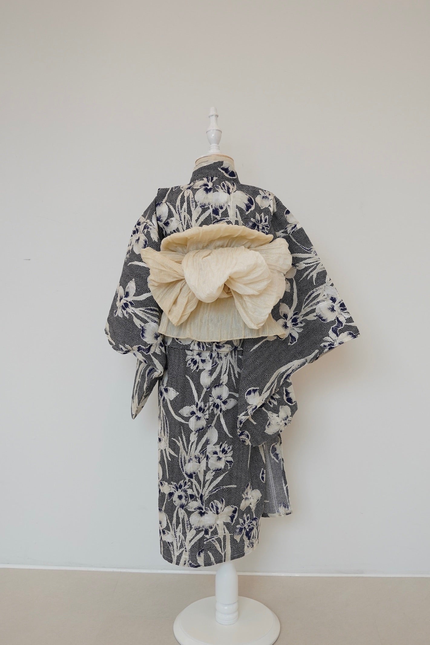 utatane×Acka.］kids 鮫小紋と菖蒲 navy 浴衣3set – Acka online