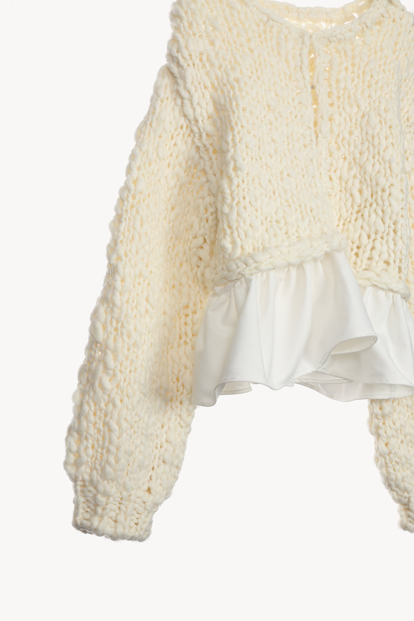 frill hand knit cardigan