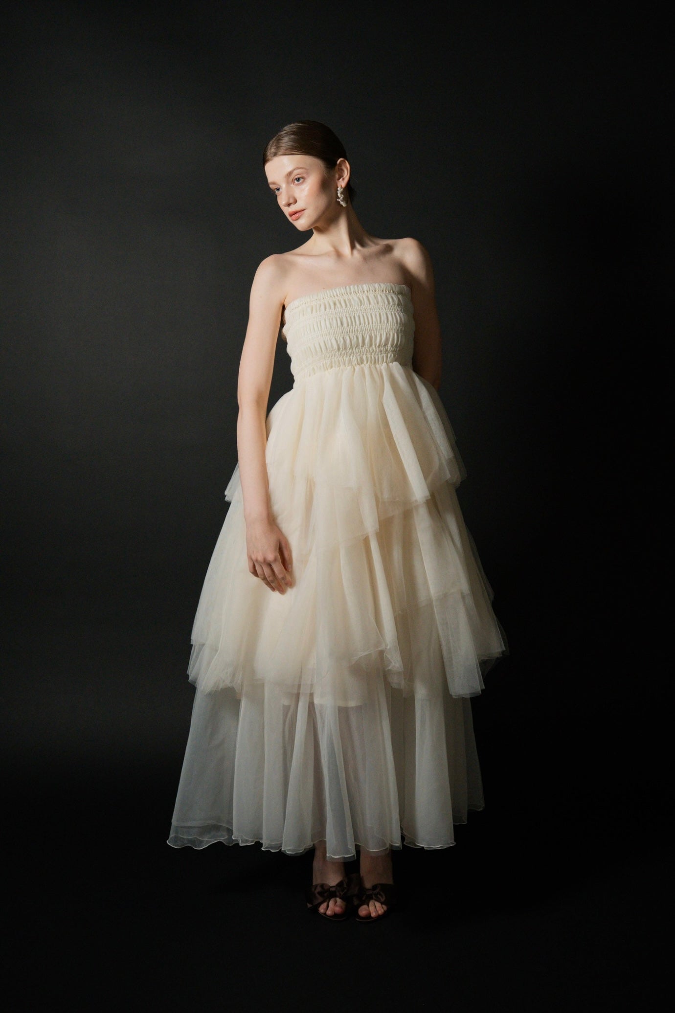 [Édition] veil tiered dress