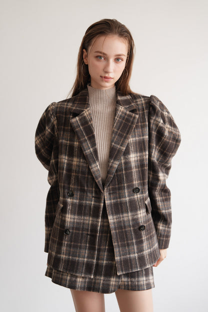 check double breasted jacket