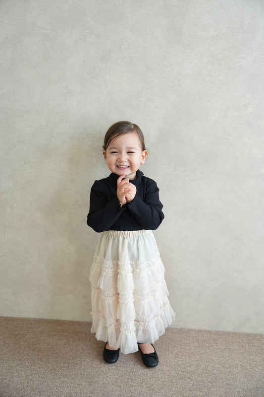 ［kids］tulle long skirt