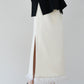 feather side slit skirt