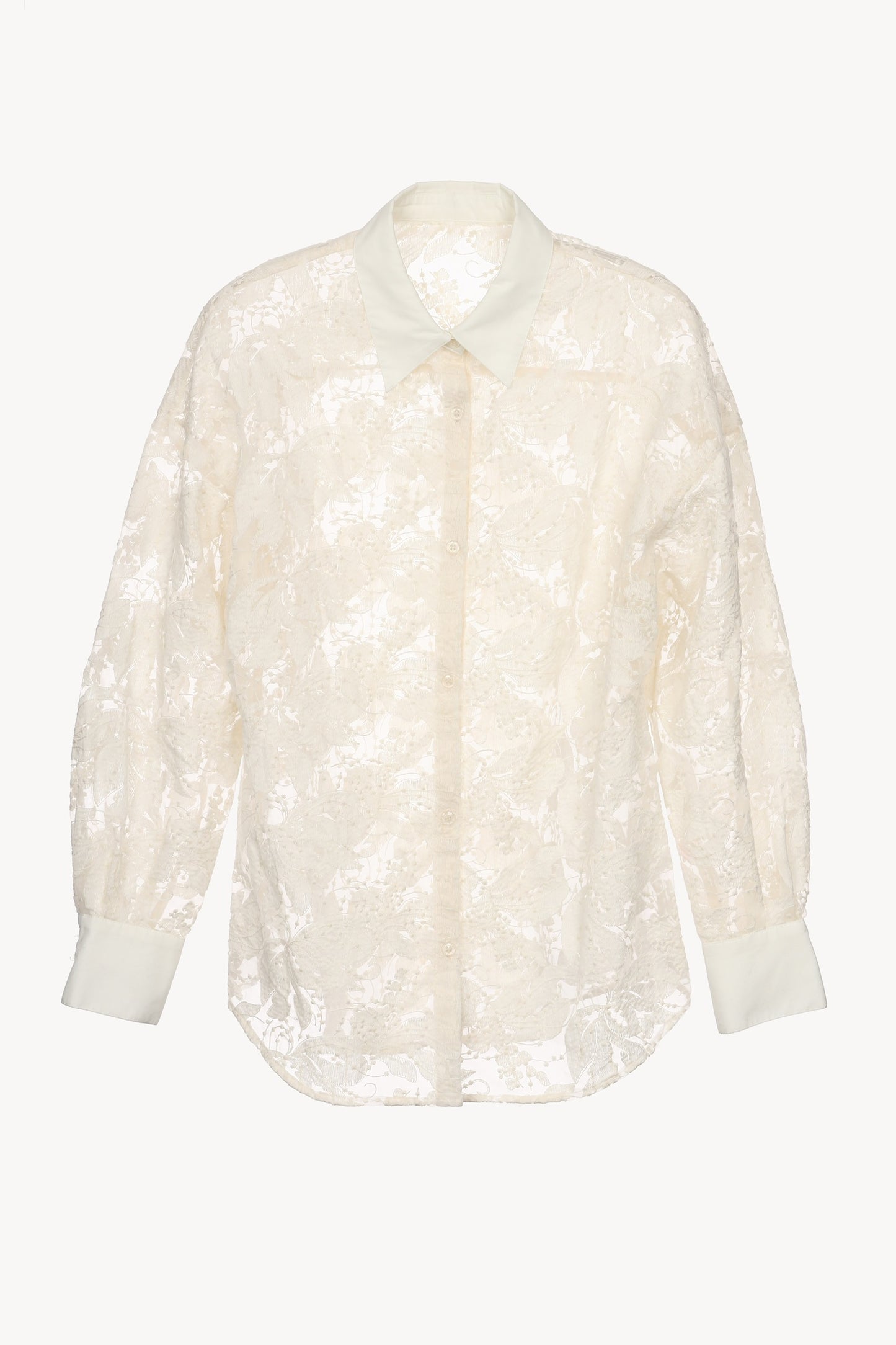 sheer embroidery shirt