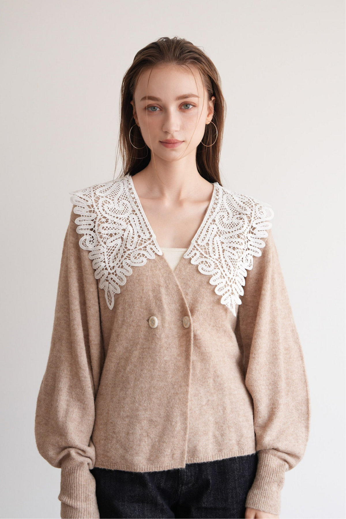 lace collar knit cardigan – Acka online store lace collar knit cardigan – Acka online store
