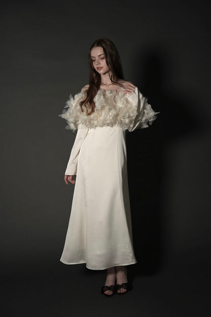 ［Édition］ flower motif tulle dress