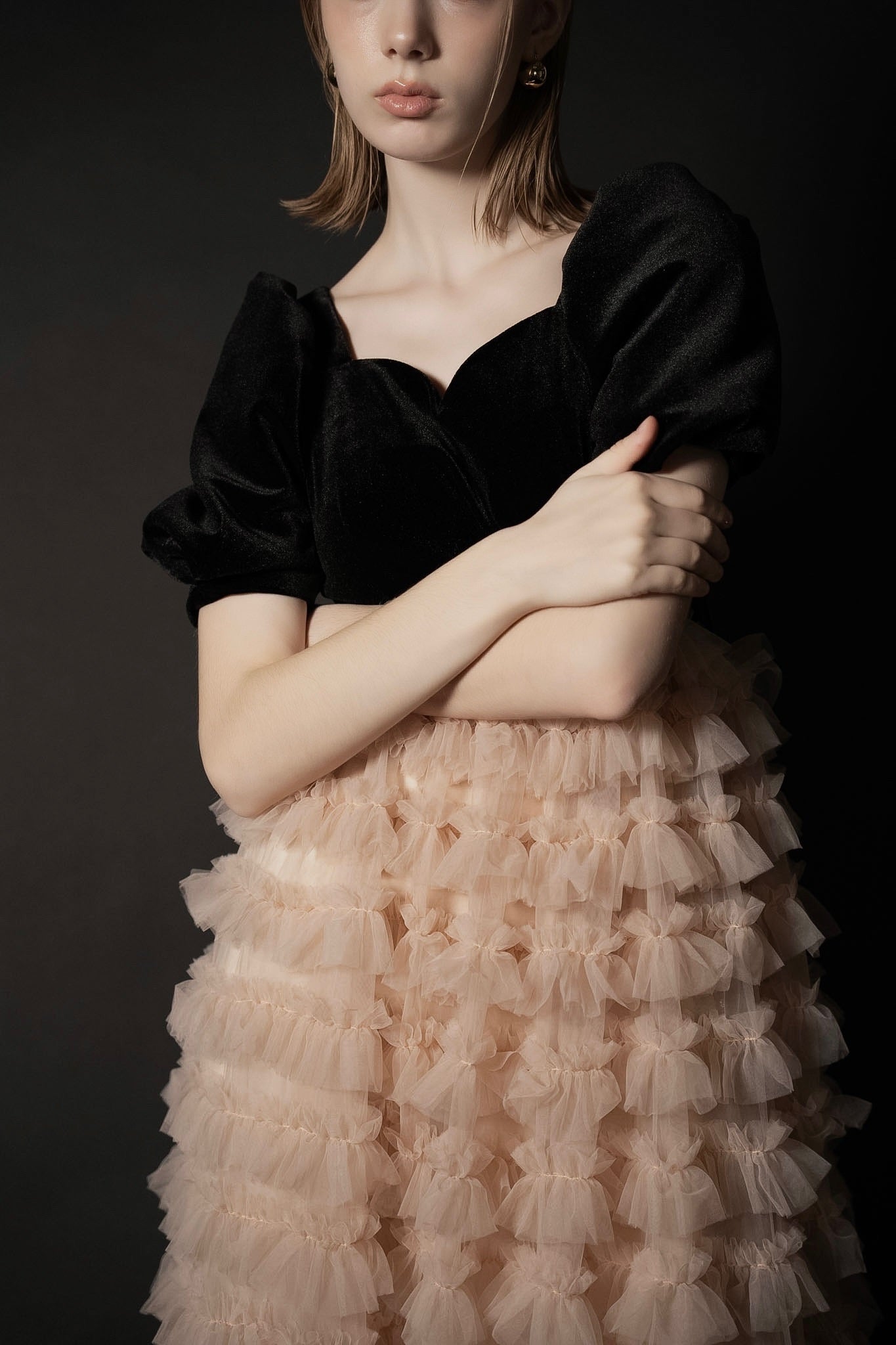 ［Édition］volume tulle tier dress