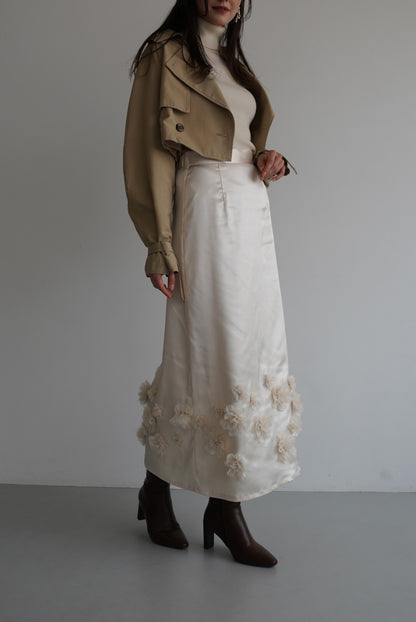 satin flower skirt