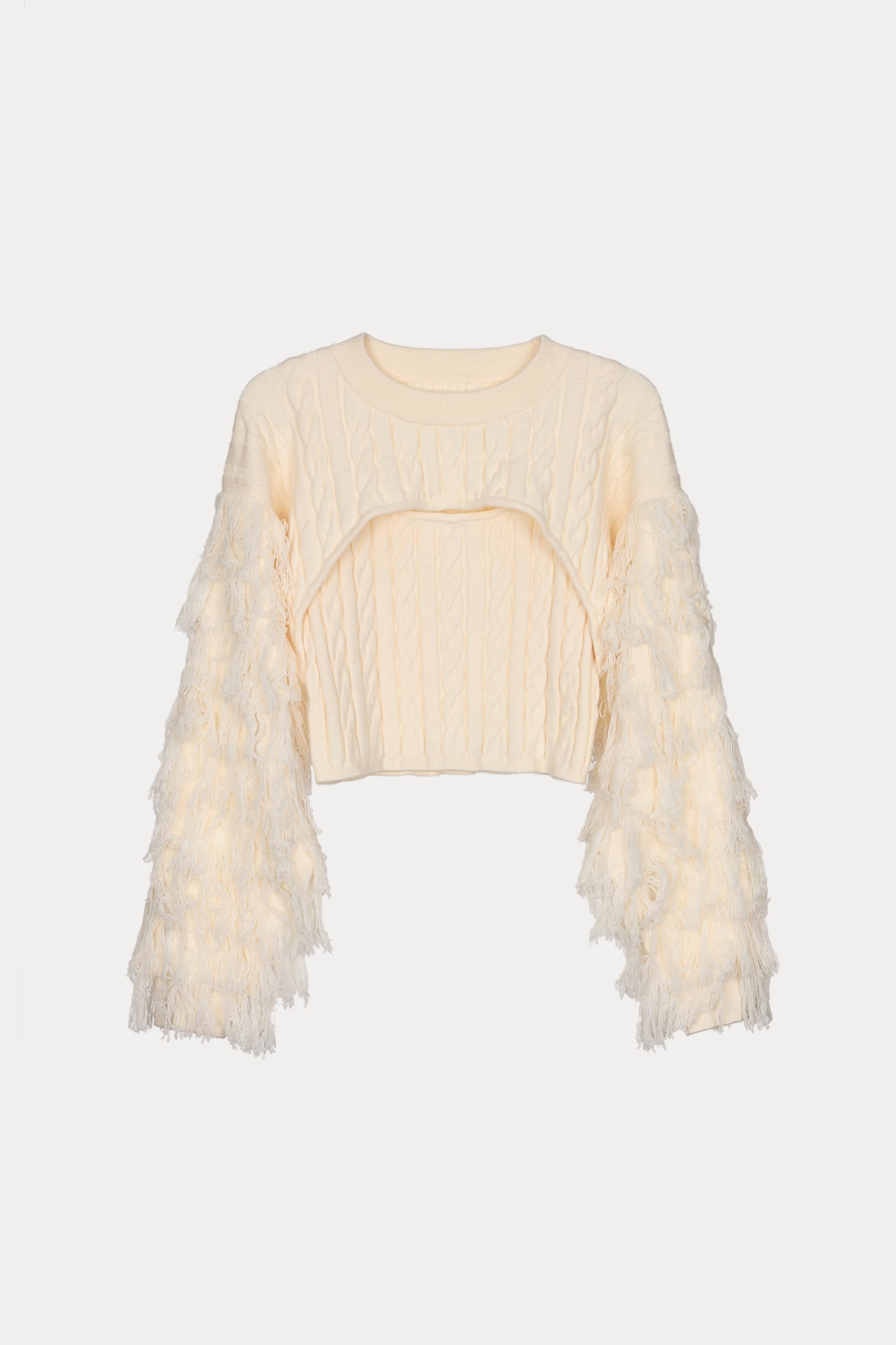 layered fringe knit