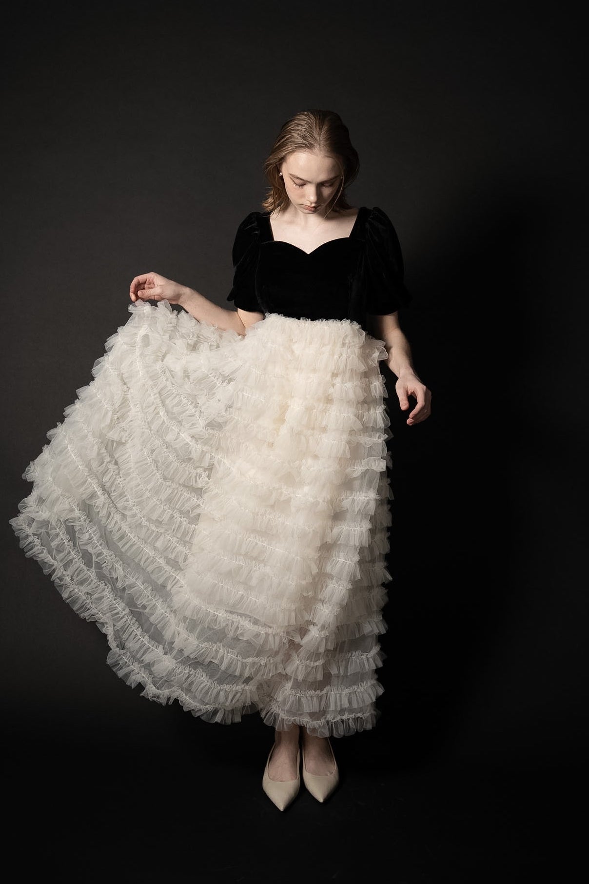 Édition］volume tulle tier dress – Acka online store