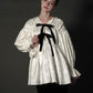 ［Édition］jacquard ribbon blouse