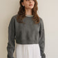 bijou neck cropped sweat