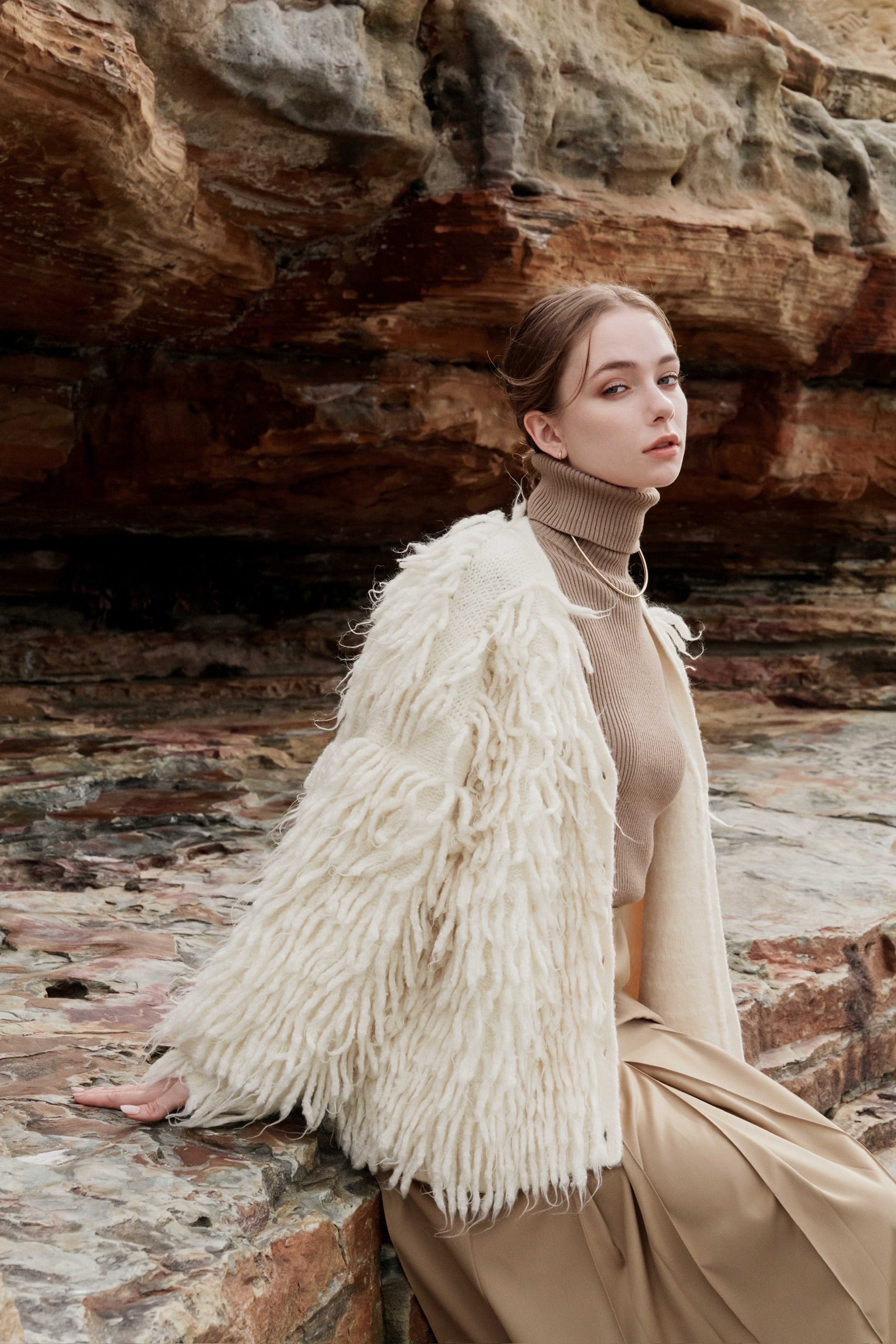 fringe volume cardigan – Acka online store