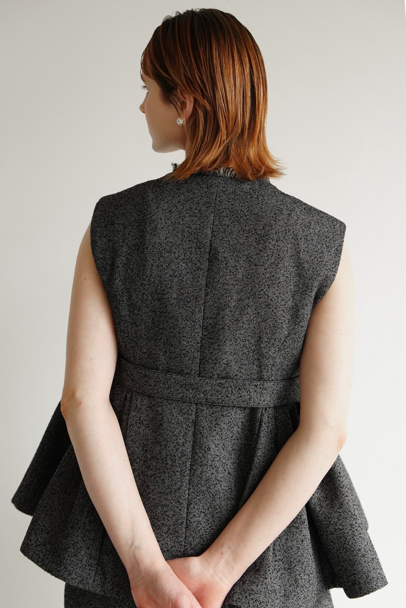 peplum tweed vest