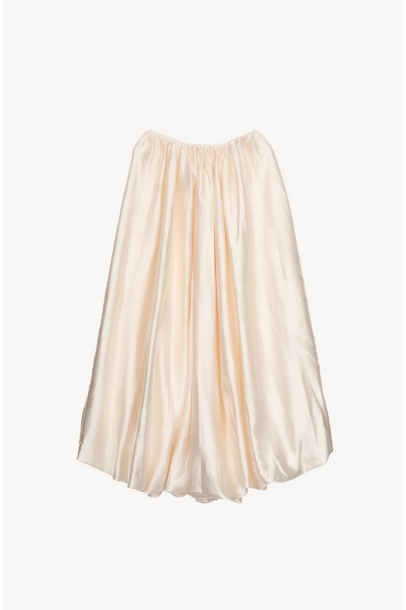 balloon form satin skirt