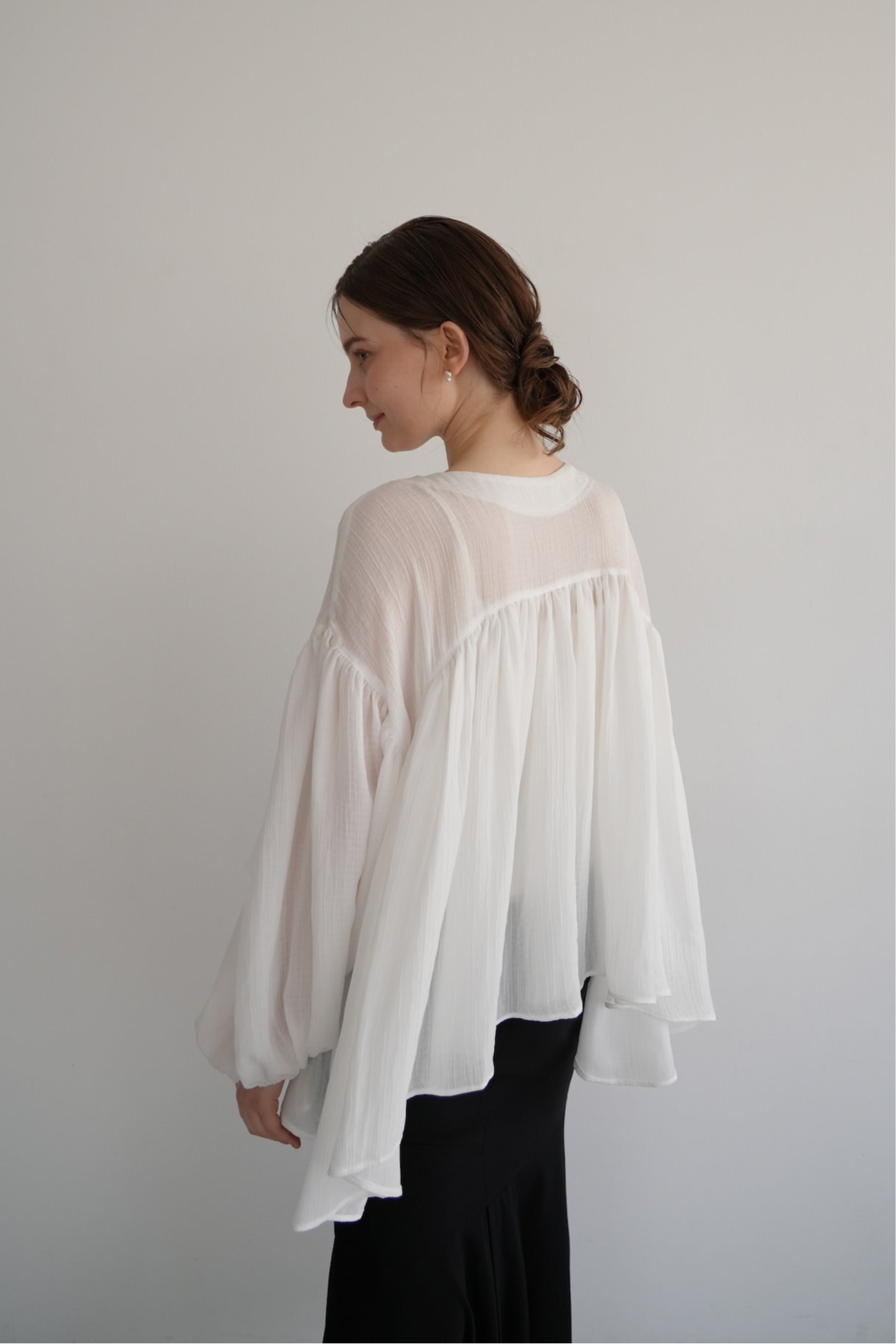 cotton shirring blouse