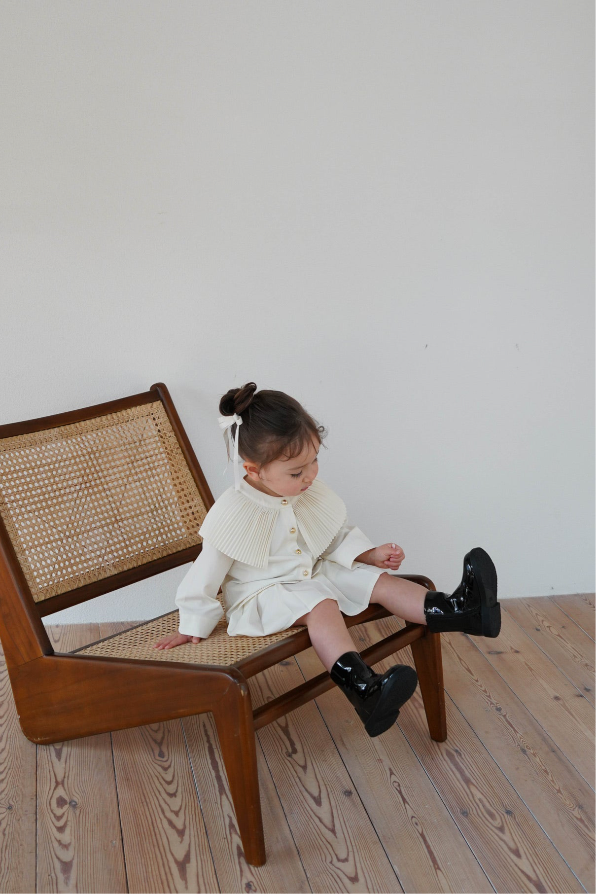 ［kids］pleats collar blouse