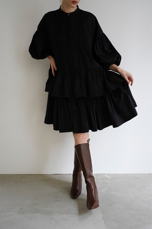 frill shirt one-piece