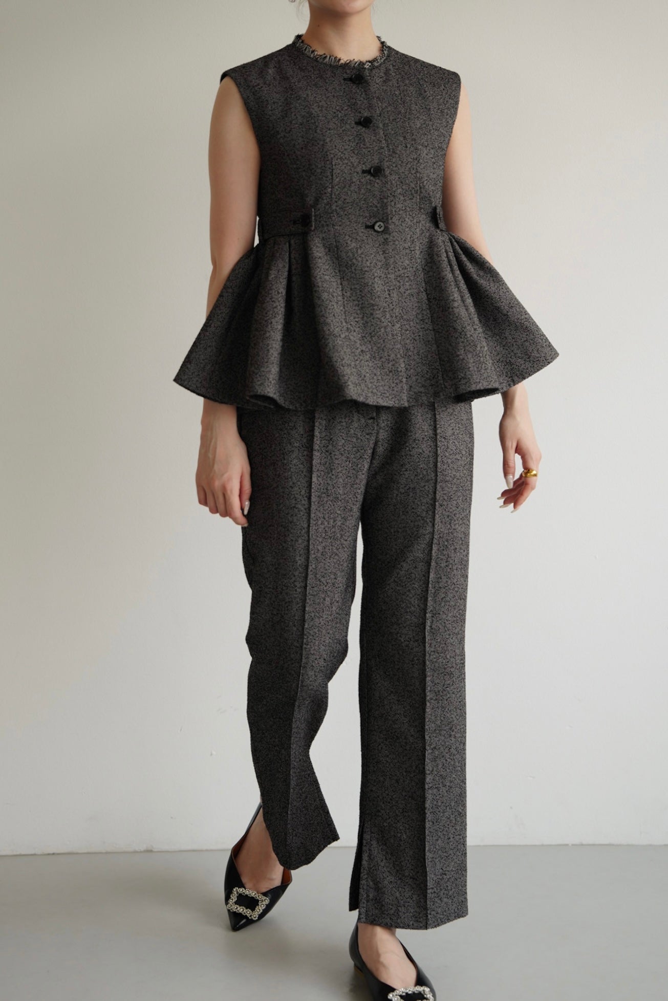 center line tweed pants