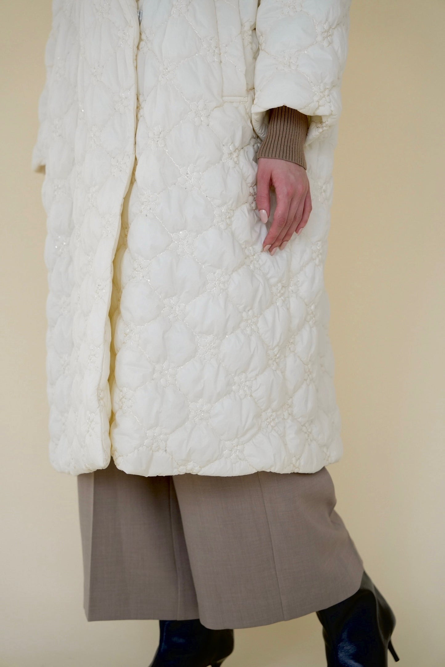 quilting long down coat