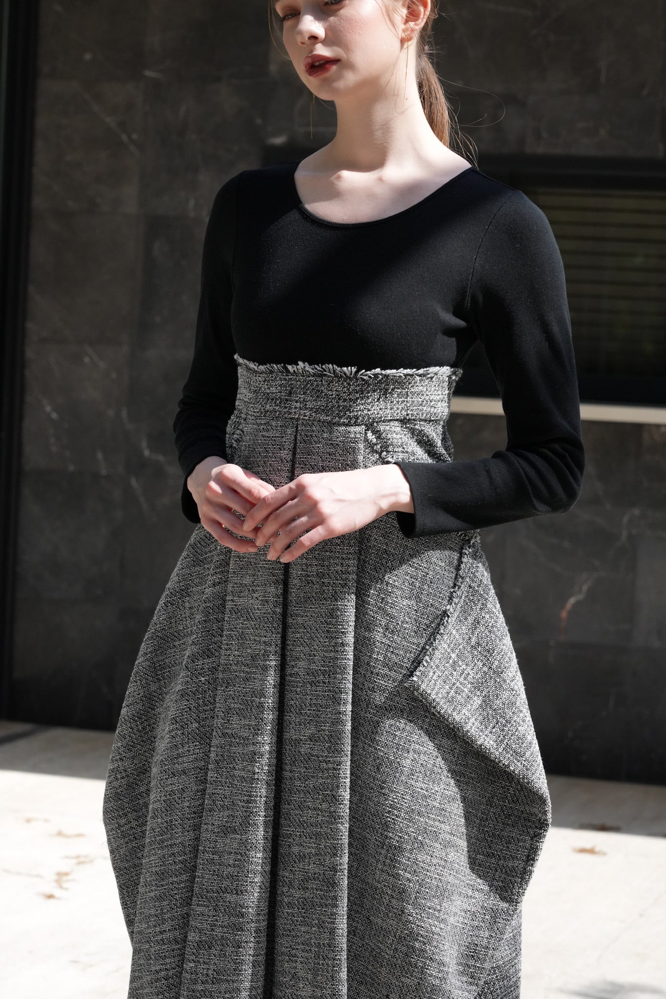 docking tweed cocoon one-piece – Acka online store