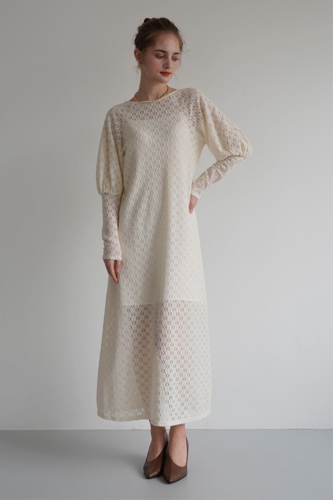 ワンピース Acka all lace puff one-piece all lace puff one-piece – Acka online store