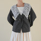 lace collar knit cardigan