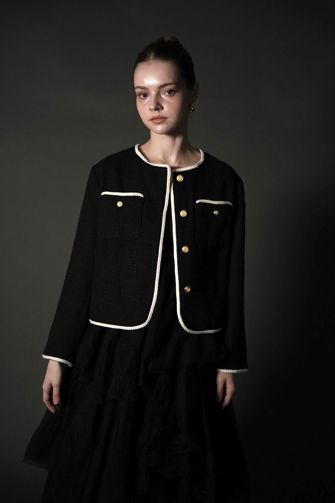 ［Édition］tweed frill jacket