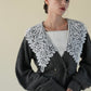 lace collar knit cardigan