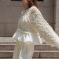 frill hand knit cardigan