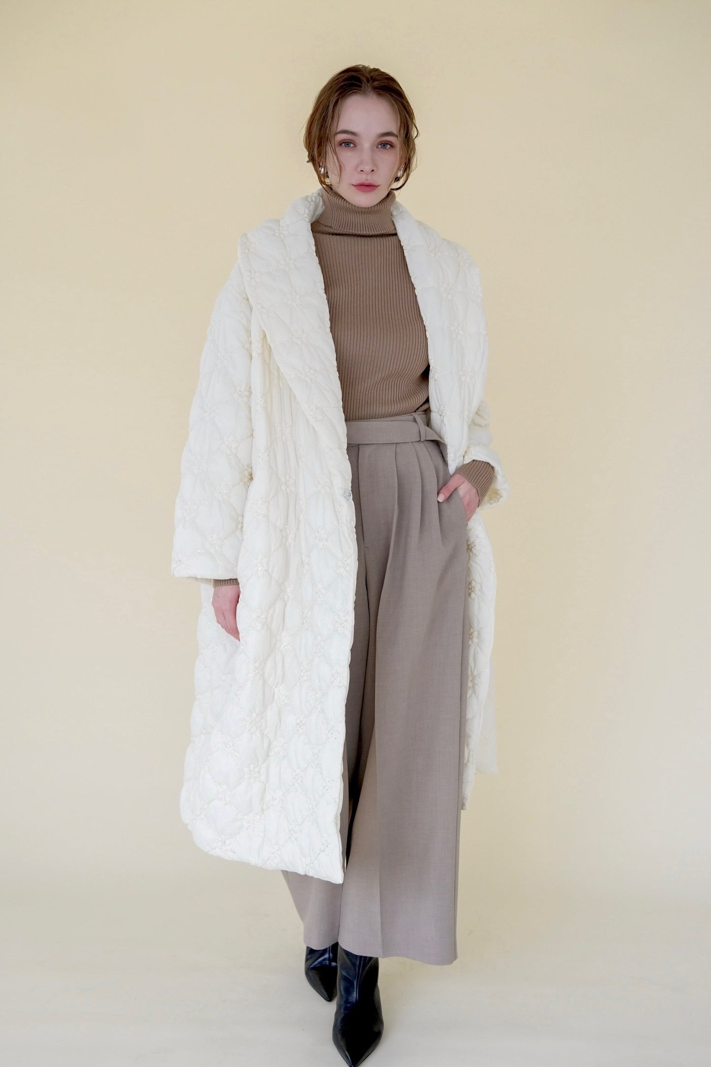 quilting long down coat