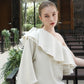 frill shoulder lady dress