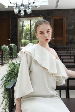 frill shoulder lady dress – Acka online store