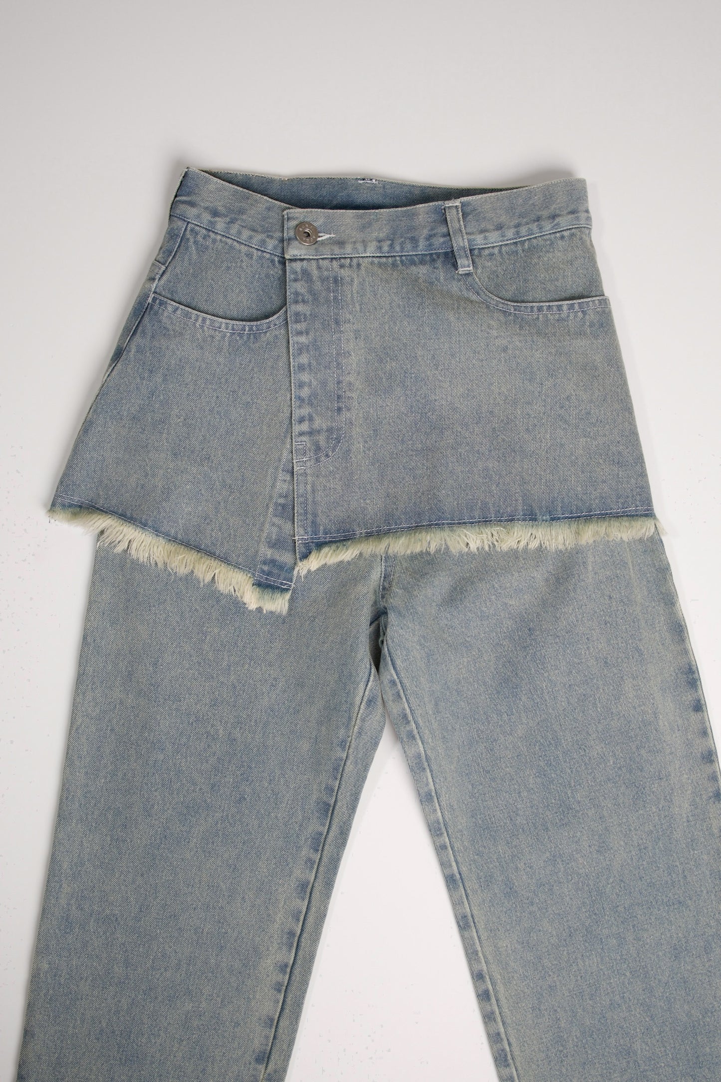 over skirt denim pants