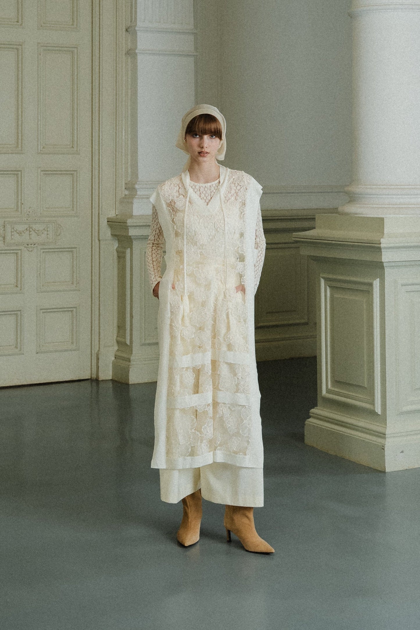 flower lace sheer vest