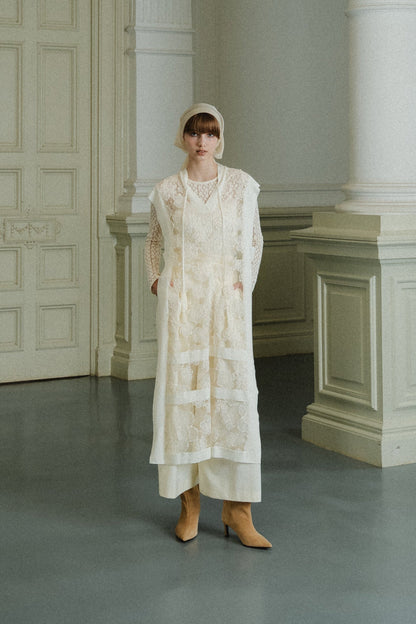 flower lace sheer vest