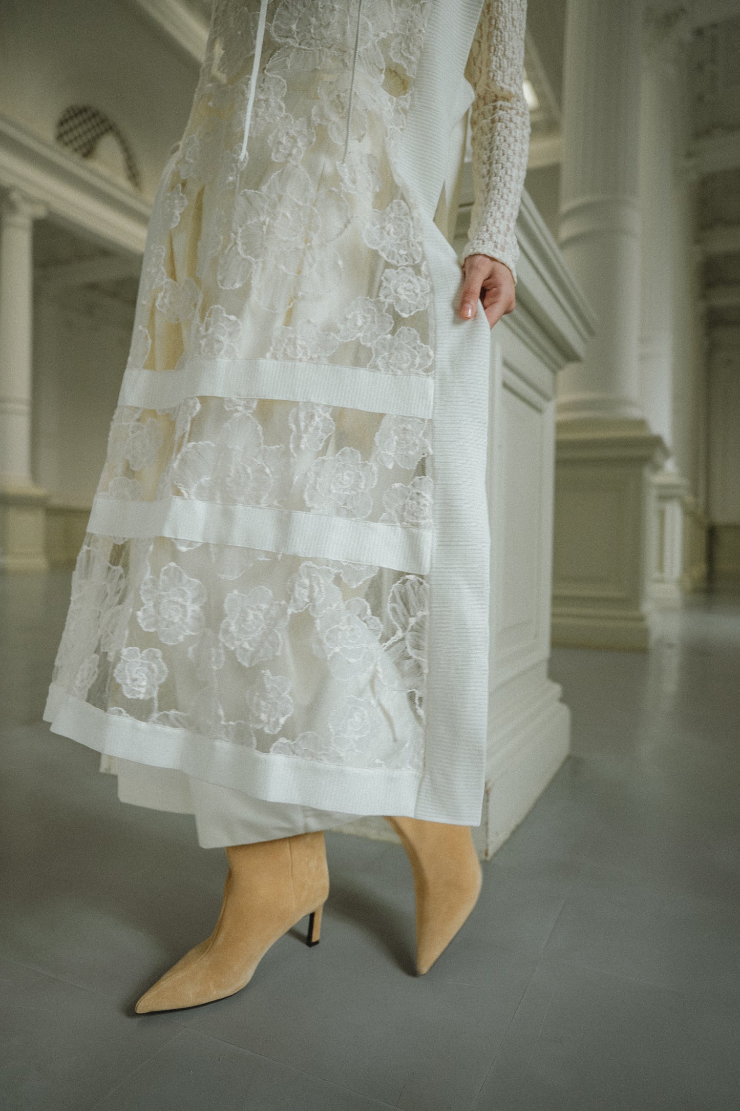 flower lace sheer vest