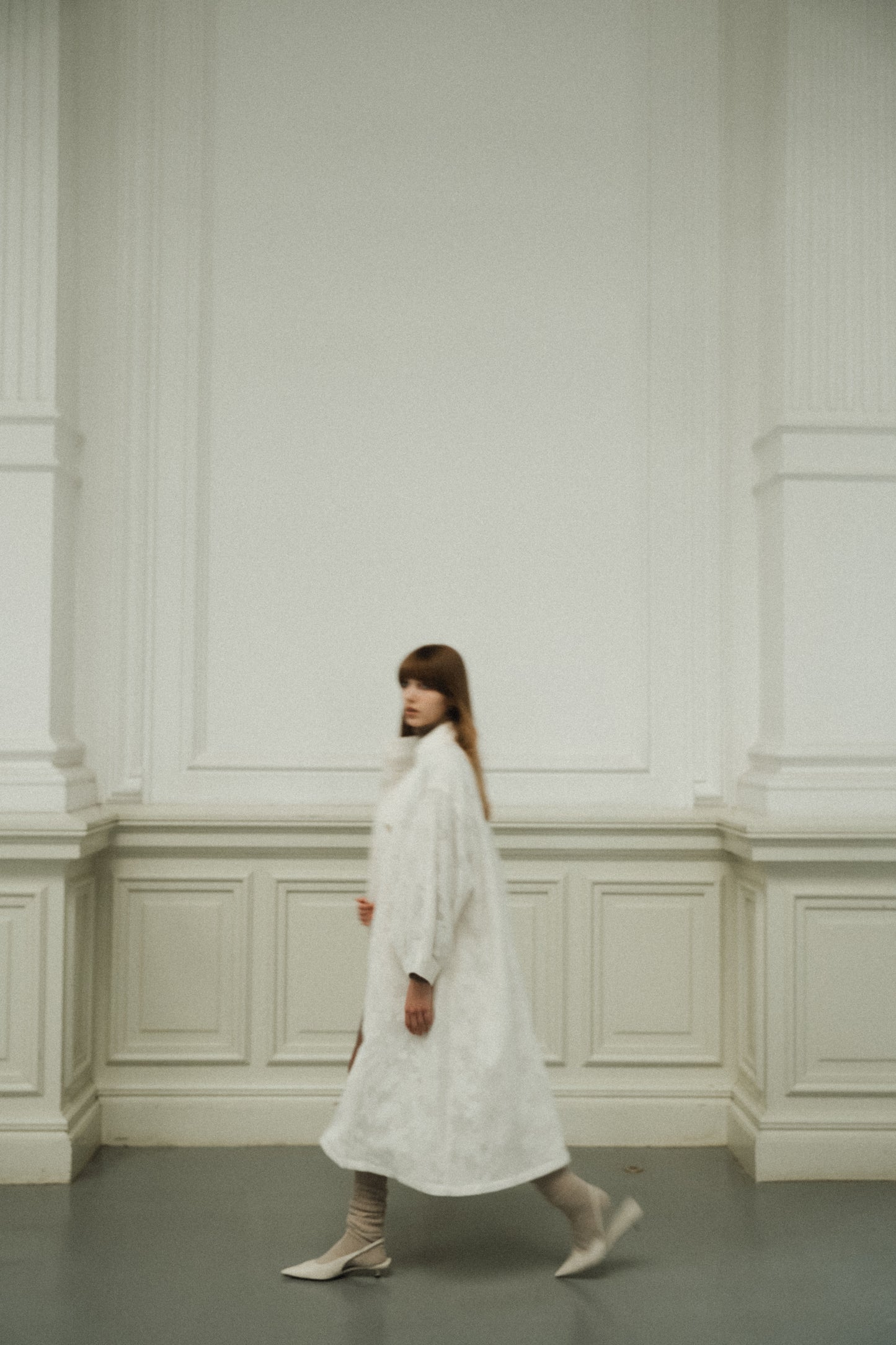 jacquard stand collar coat