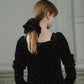 bijou dot velour scrunchie