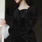 bijou dot velour frill dress