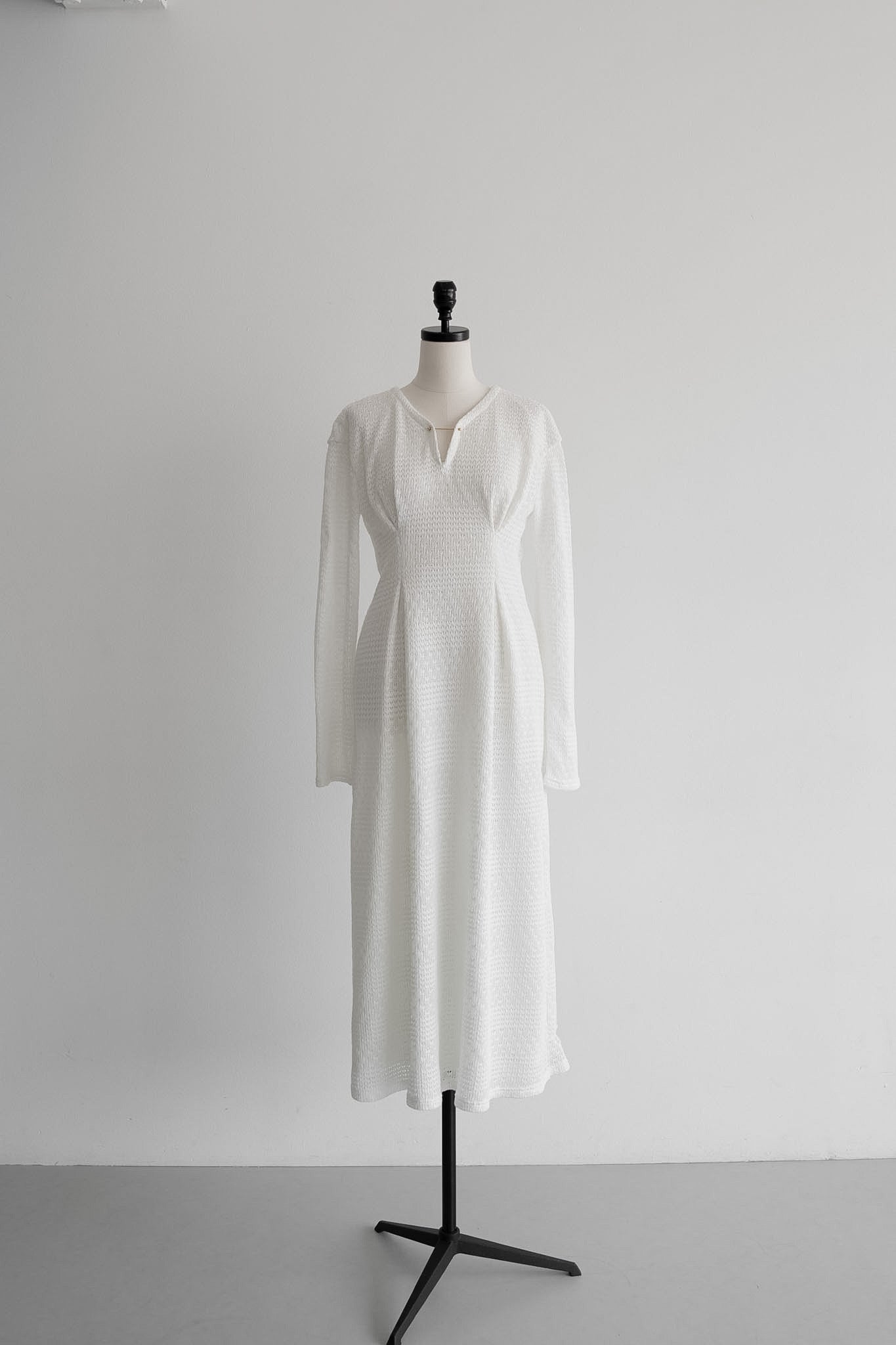 v neck lace knit one-piece