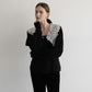 lace collar knit cardigan