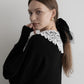 lace collar knit cardigan