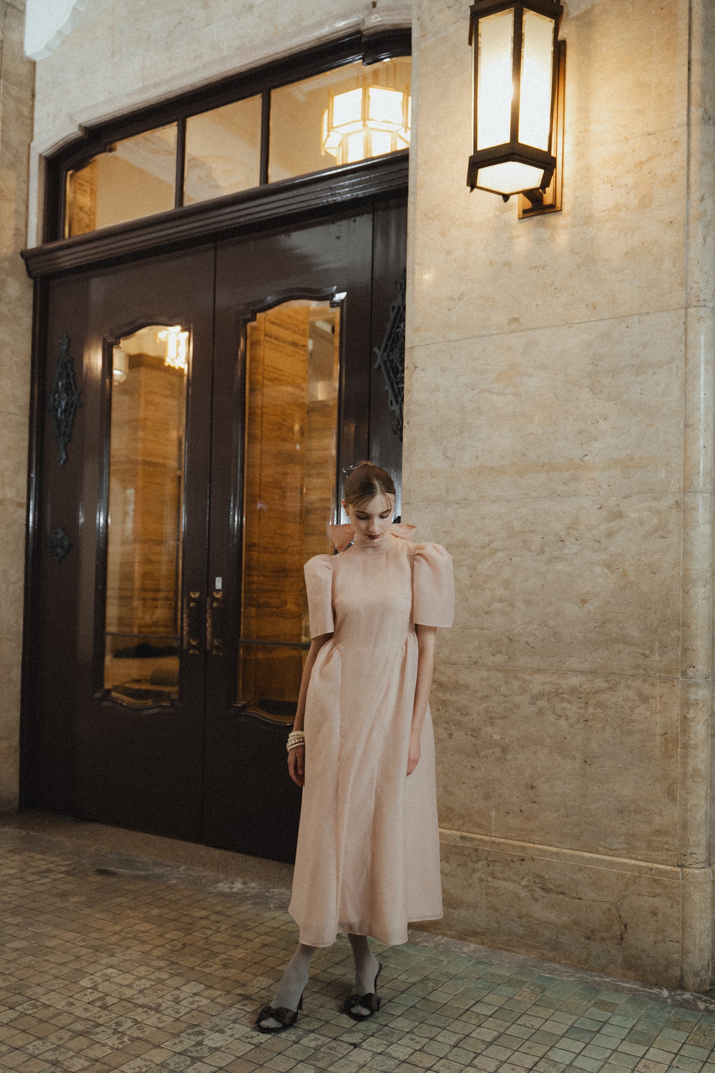 tulle choker flare dress