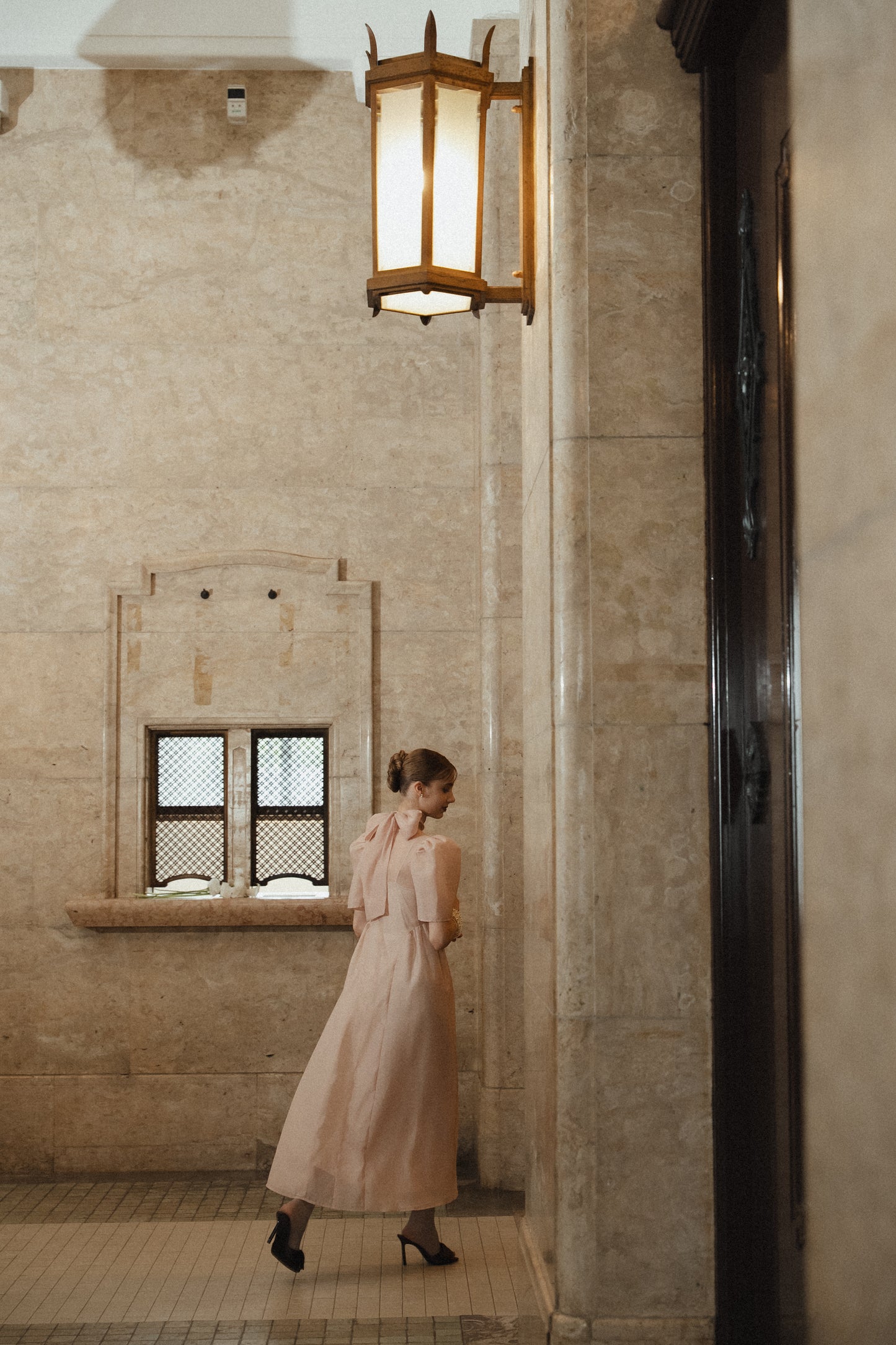 tulle choker flare dress