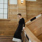bijou dot velour frill dress