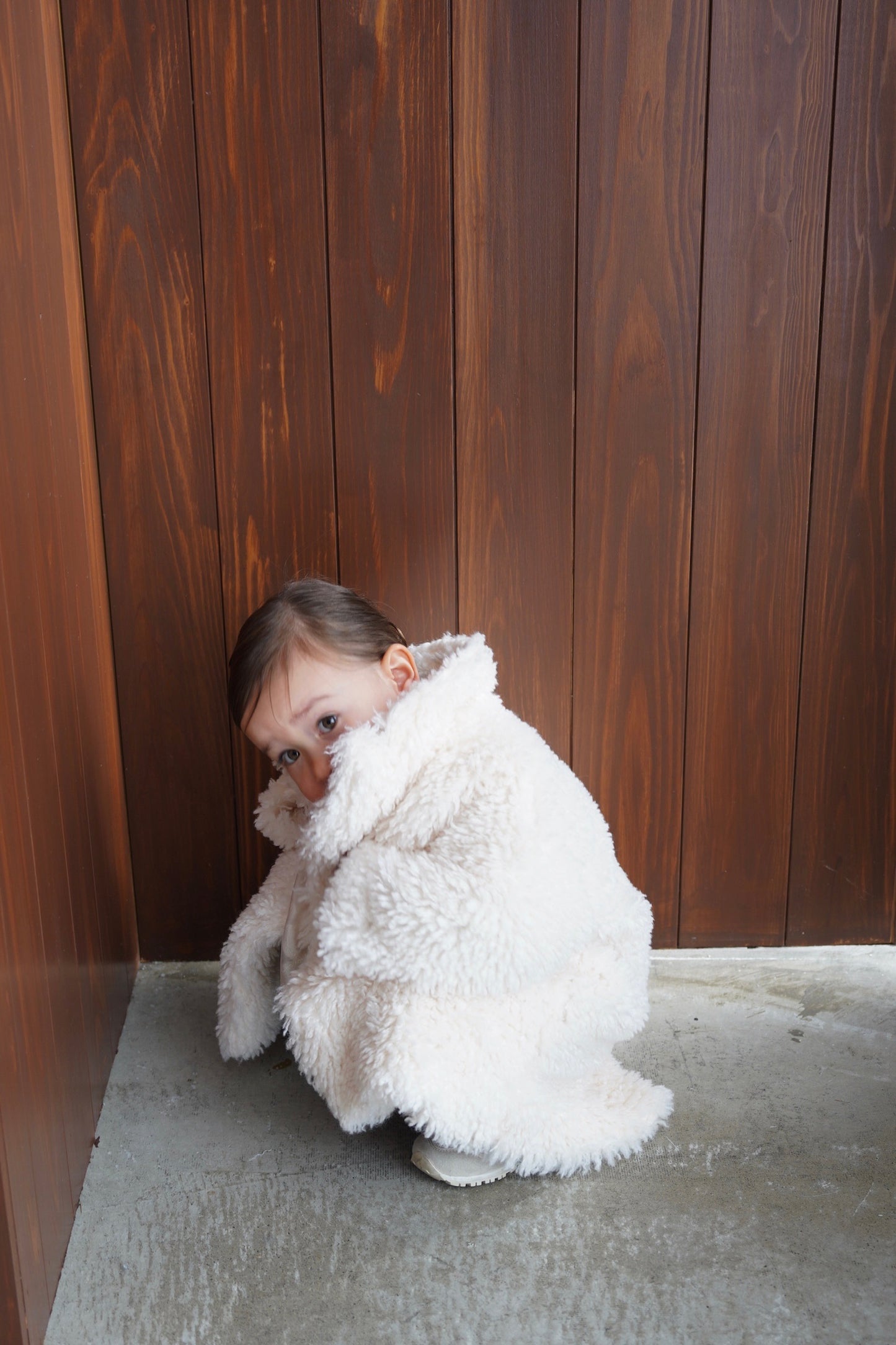 ［kids］poodle boa long coat