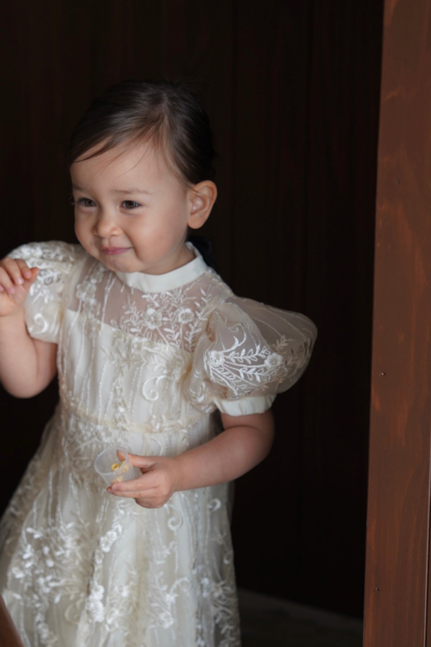 ［kids］lace flare dress