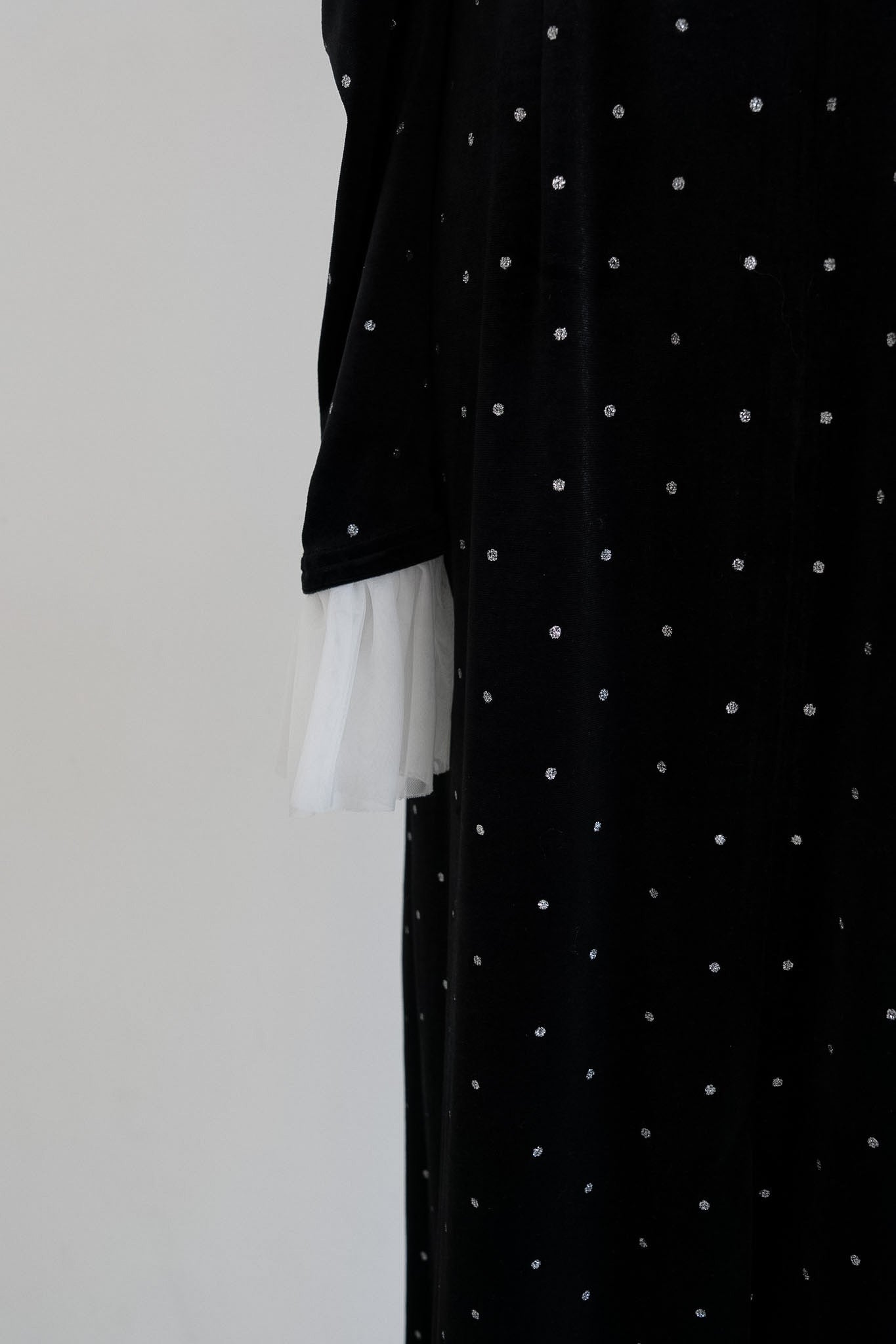 bijou dot velour frill dress