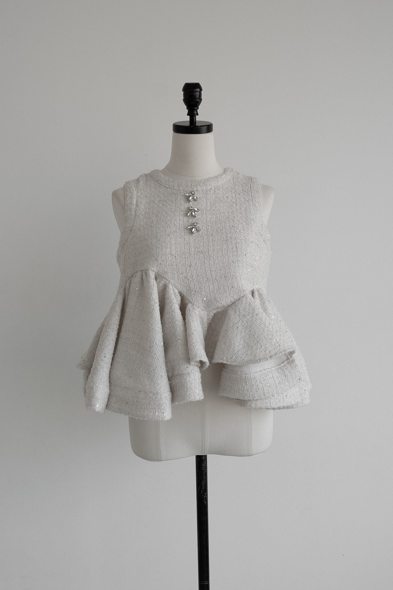 glitter tweed peplum tops