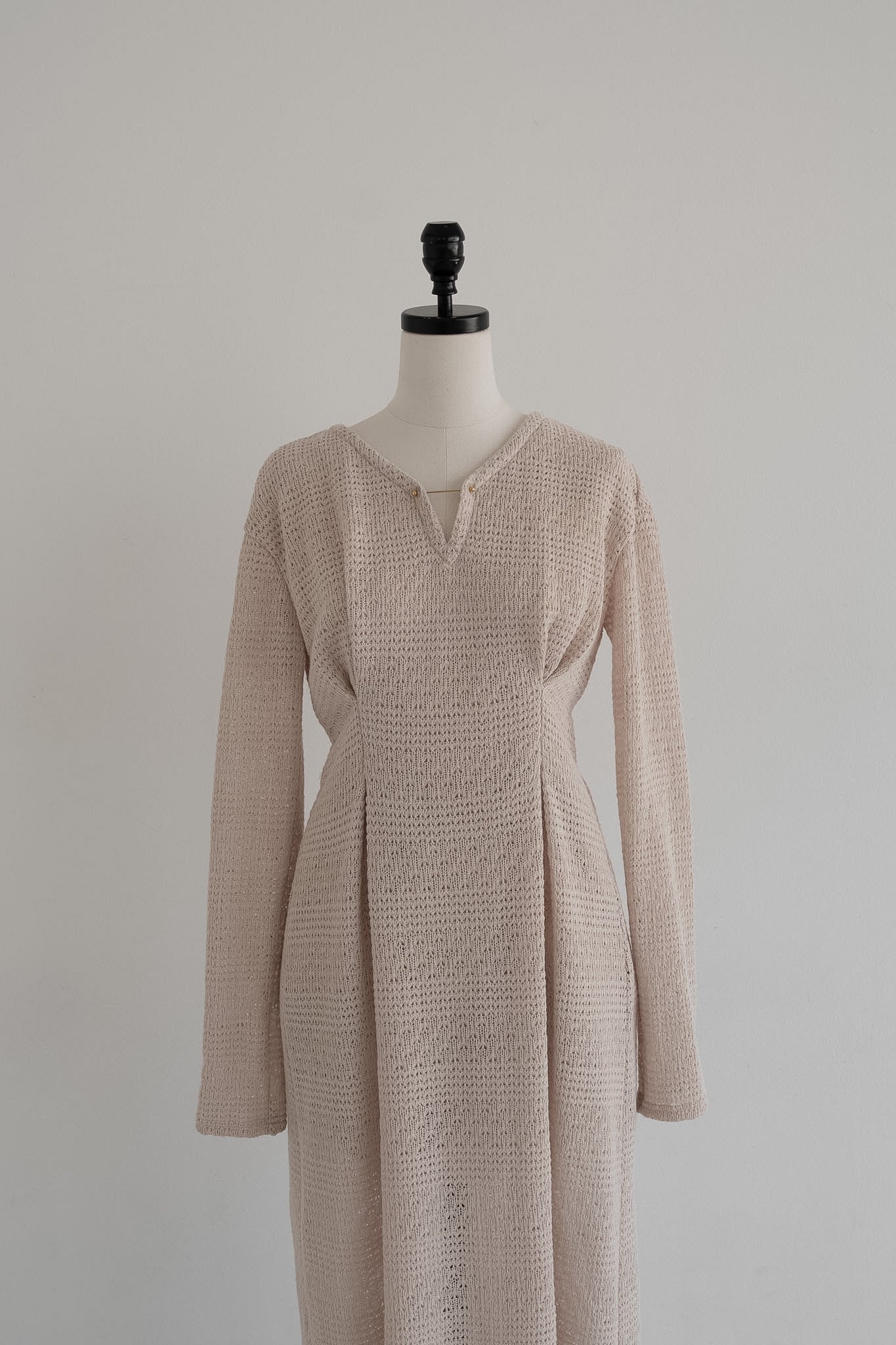 v neck lace knit one-piece